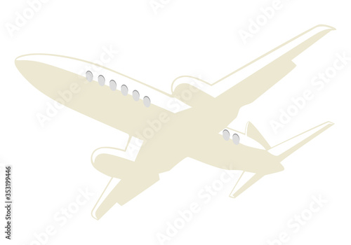 Passenger airplane liner in the sky. Illustration