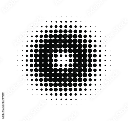 Halftone dots.Circle pattern texture.Monochrome round black dots in circle.Decreasing abstract vector points on white wallpaper.Pop art dotted spherical comic background. Black and white poster.