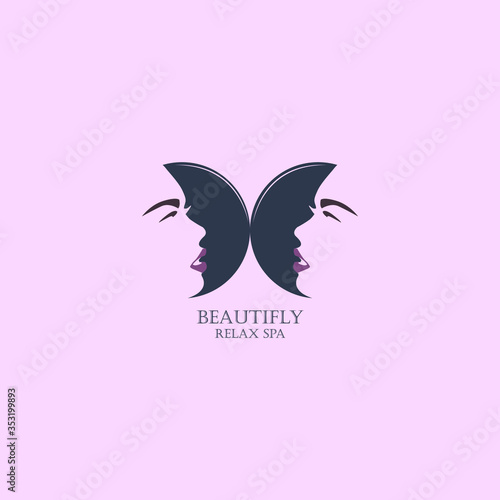 abstract illustration of woman face profile. concept of permanent make up, cosmetic tatto procedure. suitable for logo, symbol, graphic design element