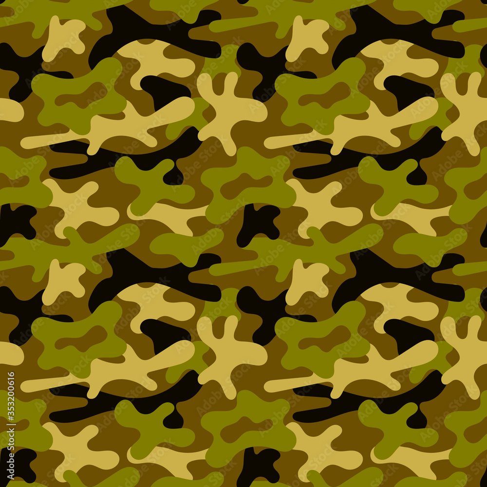 Fototapeta premium Army camouflage seamless vector pattern background
