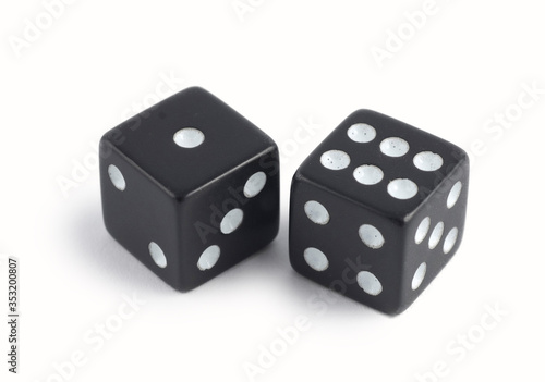 black dice isolated on white background