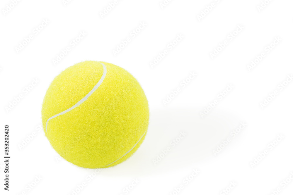 yellow tennis ball on white