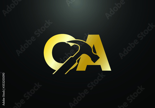 Initial Monogram Letter CA Logo Design Vector Template. CA Letter Logo Design