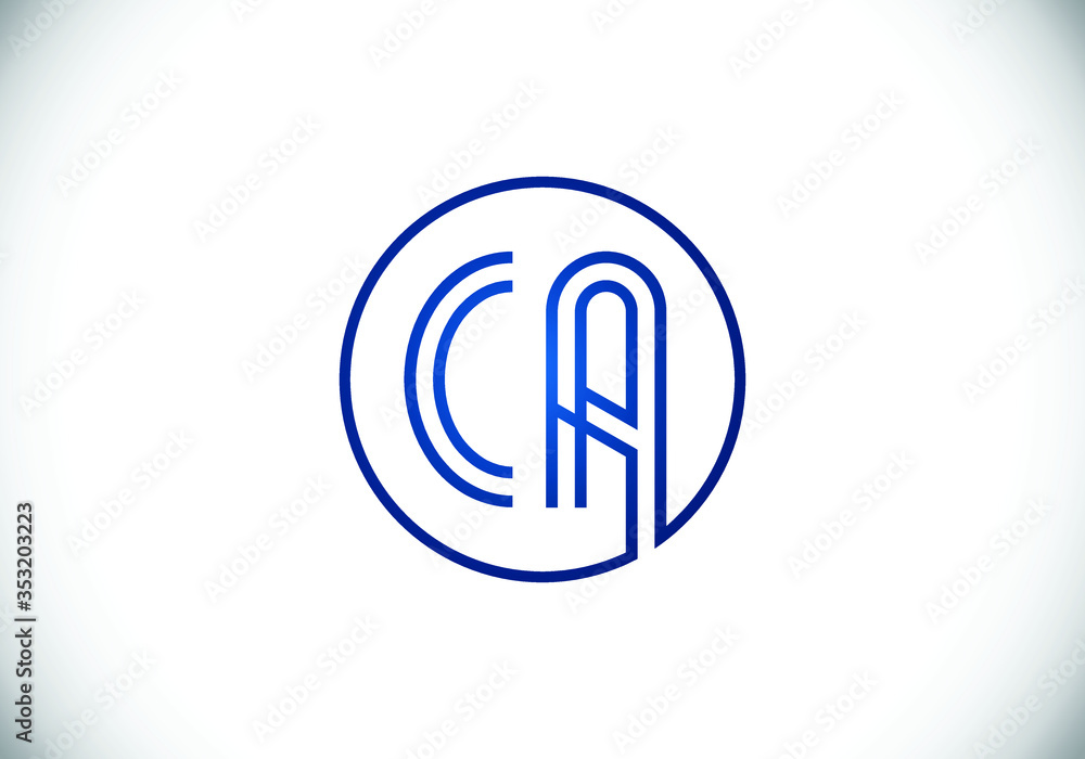Initial Monogram Letter CA Logo Design Vector Template. CA Letter Logo Design Initial Monogram Letter CA Logo Design Vector Template. CA Letter Logo Design