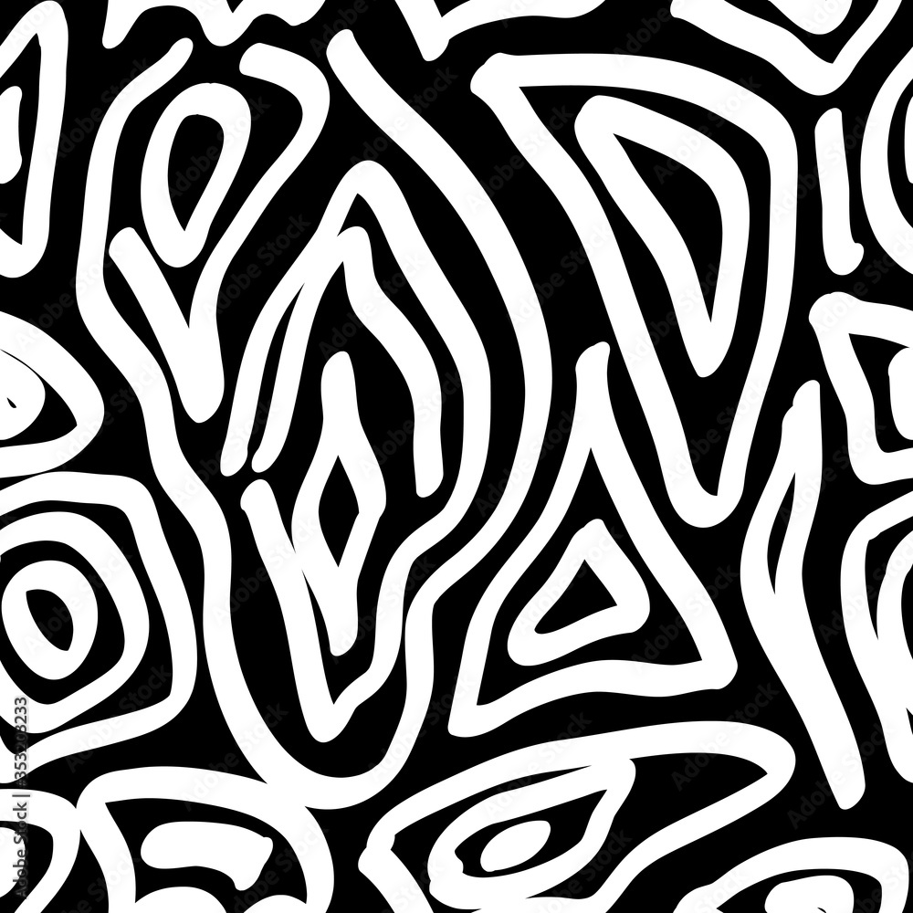 Seamless pattern with wool, fur skin, textures of a wild exotic animal - zebra
