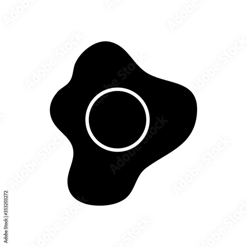 fried egg icon, silhouette style