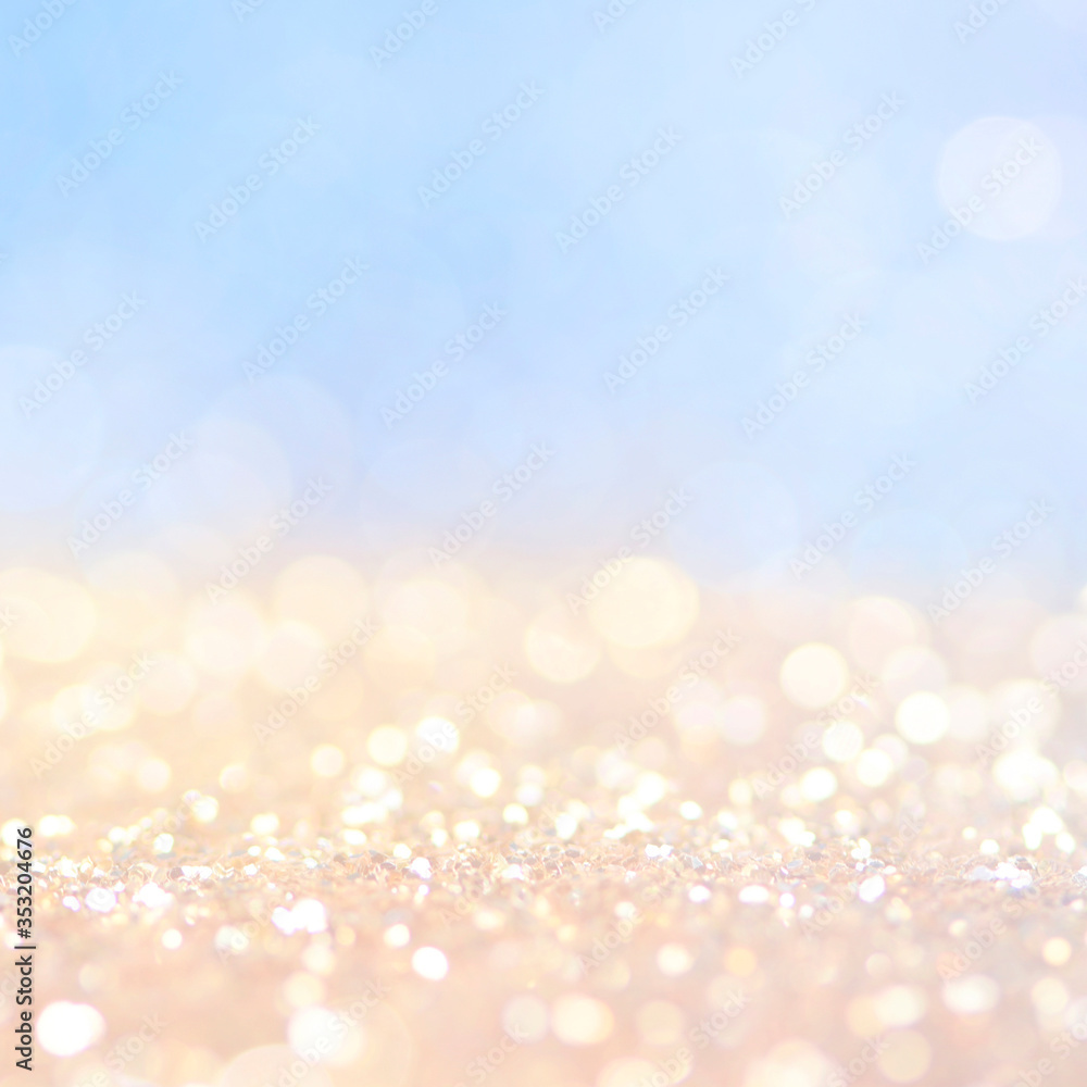 Christmas light background.  Holiday glowing backdrop. Defocused Background With Blinking Stars. Blurred Bokeh.