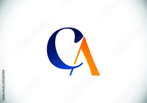 Initial Monogram Letter CA Logo Design Vector Template. CA Letter Logo Design