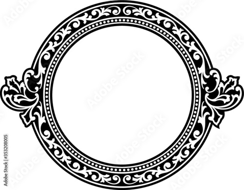round frame with floral ornament