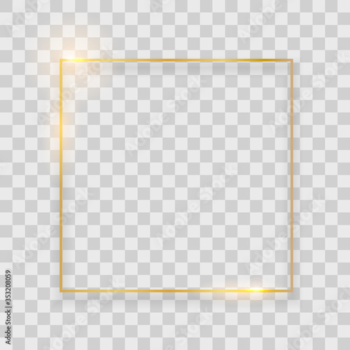 Abstract Golden Glossy Frame background. Vector Illustration