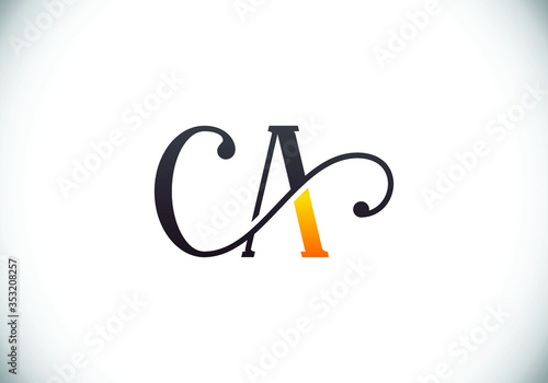 Initial Monogram Letter CA Logo Design Vector Template. CA Letter Logo Design