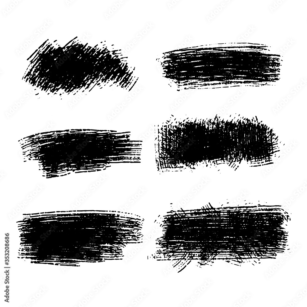 Vector black paint, ink brush stroke, brush, line or texture. Dirty artistic design element, box, frame or background for text. Vector black paint, ink brush stroke, brush, line or texture. Dirty artistic design element, box, frame or background for text.