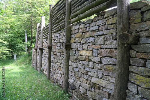 Reconstruction of the Celtic city wall near Finsterlohr photo