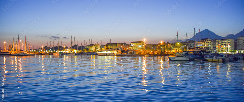 ALTEA, SPAIN - January 4, 2019: View of the city from the port.
