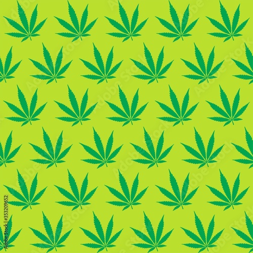 Cannabis marijuana weed repeat pattern fabric textile gift wrap background texture wall background vector © jairosouza02