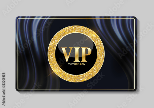 Abstract Card with Golden Frame Vector Illustration