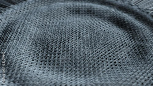 The Process Of Gray Fabric Weaving. Animation of Cloth Making