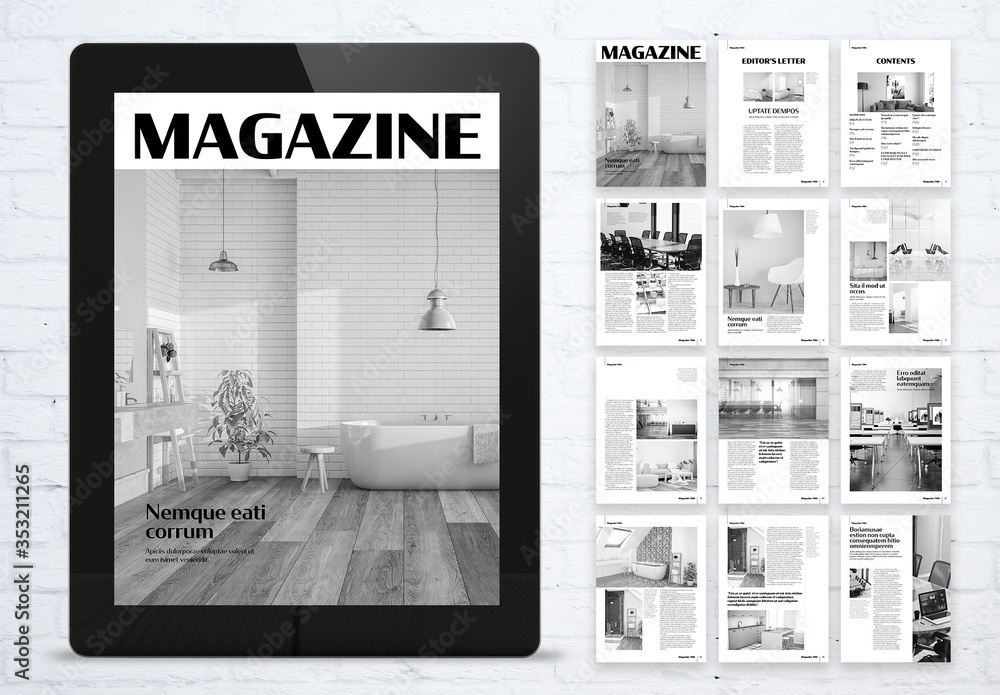 Design and Architecture Cultural Digital Magazine Layout Stock Template ...