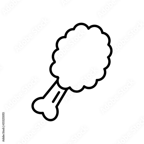 chicken thigh icon, line style