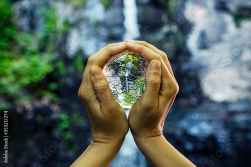 Starohutsky waterfall, Slovakia, seasonal natural scene