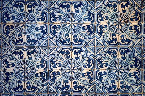 Lisbon/Portugal - Oct 22 2018: Mosaic from walls in the streets 