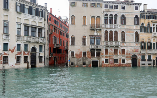 Palaces and buildings on the Grand Canal in Venice Italy