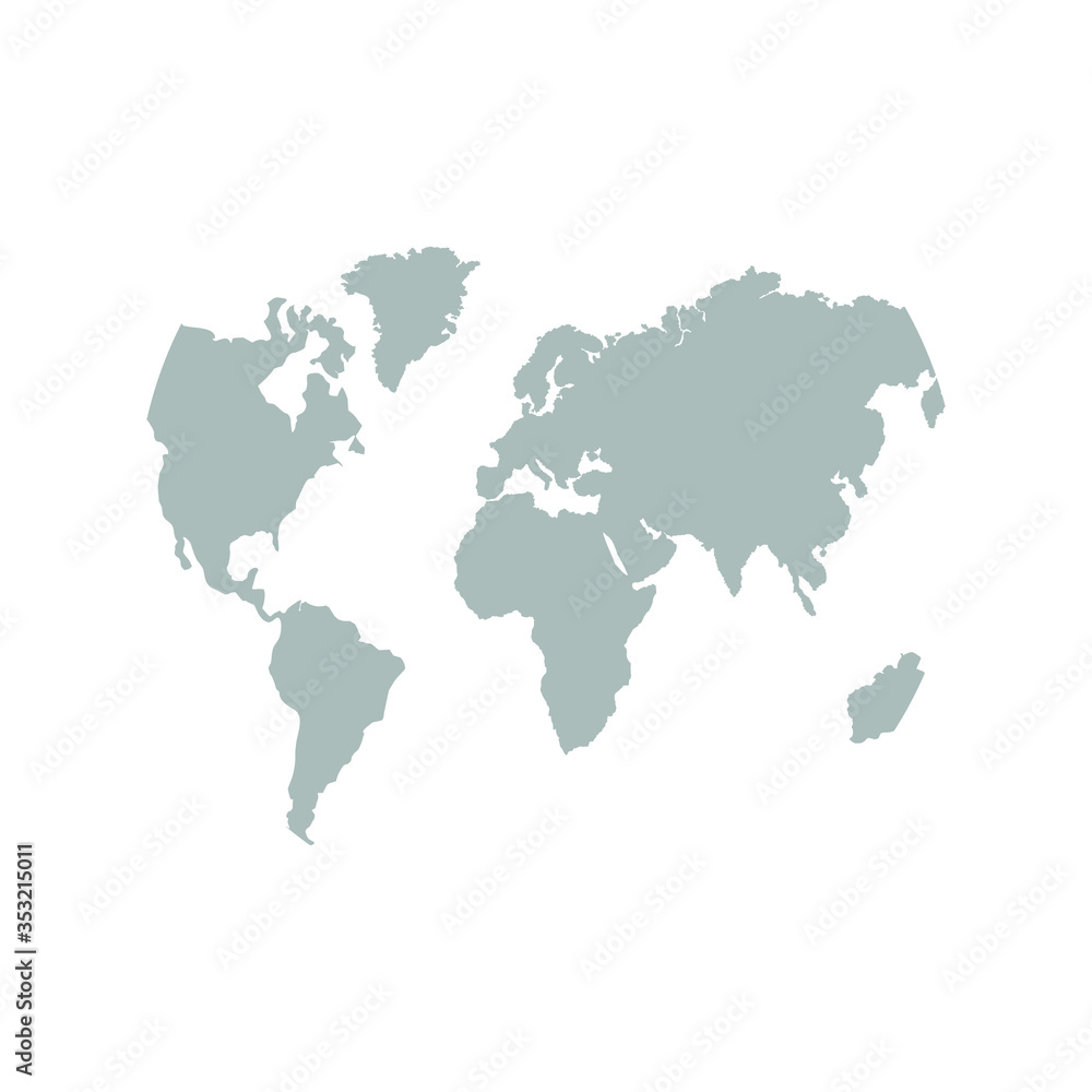World Earth map icon. Vector illustration isolated on white.