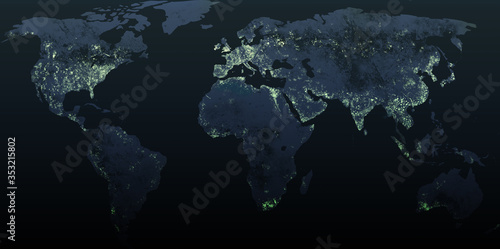 night map of the world