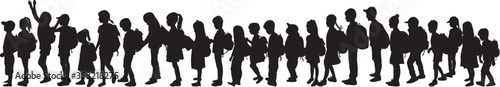 Silhouette of a child with a backpack 