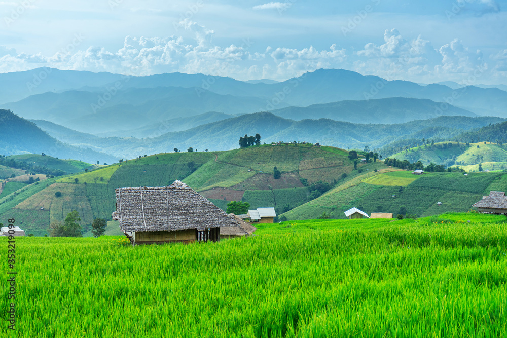 Pa Bong Piang Rice Terraces in Mae Chaem, Chiang Mai, Thailand. Pa Bong Piang Rice Terraces in Mae Chaem, Chiang Mai, Thailand.