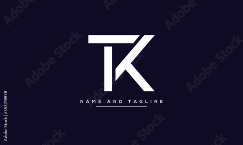Alphabet letters monogram icon logo KT or TK