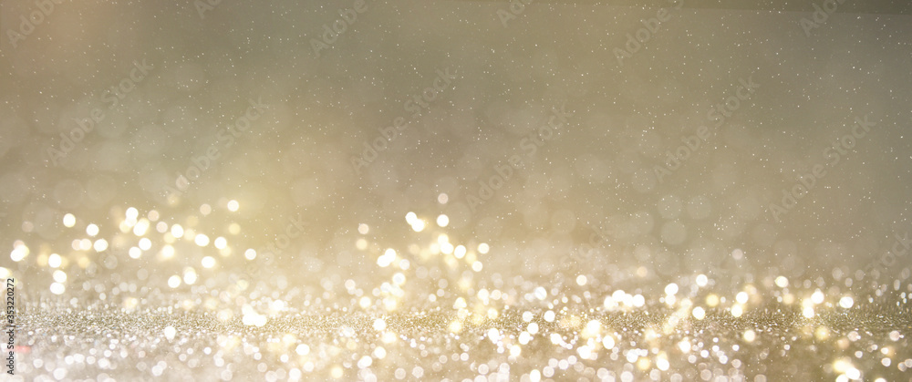 Christmas light background.  Holiday glowing backdrop. Defocused Background With Blinking Stars. Blurred Bokeh. - obrazy, fototapety, plakaty 