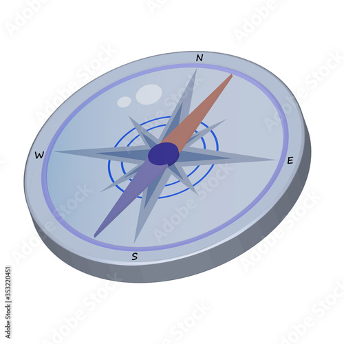 Vector compass on white background