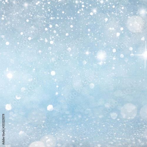Christmas light background.  Holiday glowing backdrop. Defocused Background With Blinking Stars. Blurred Bokeh. © Vladimir
