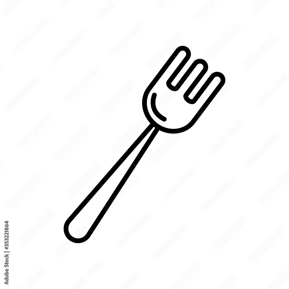 kitchen fork icon, line style kitchen fork icon, line style