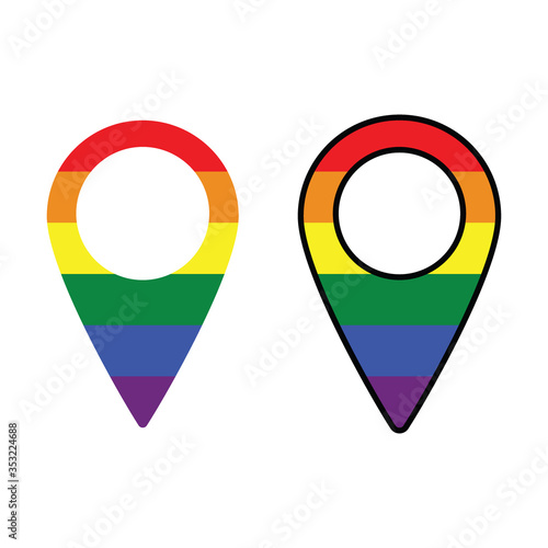 LGBT icon vector. rainbow, pride mark point . Gay icon festival day	
