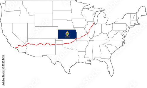 アメリカ横断　ルート66　ROUTE66 kansas カンサス州