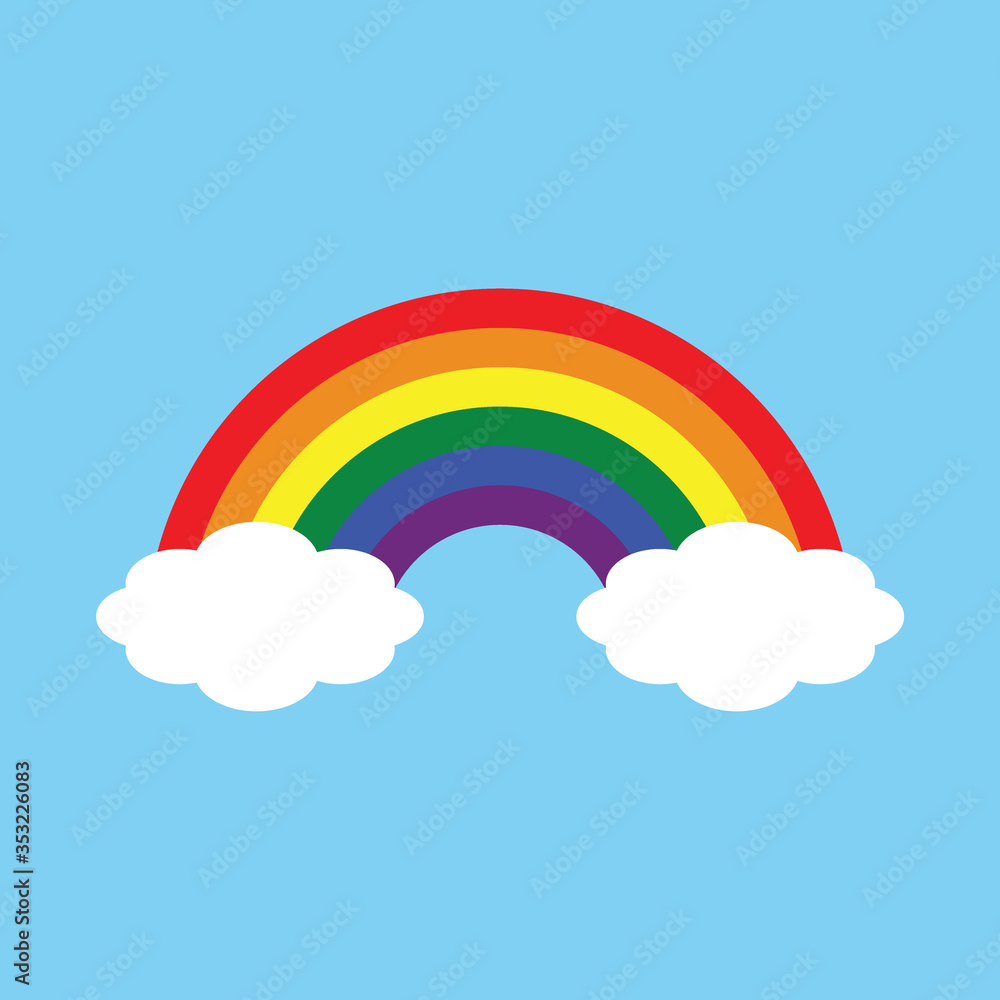 Rainbow icon vector with clouds
Rainbow icon vector with clouds