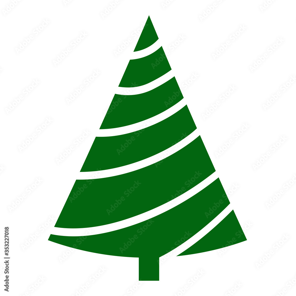 Hand drawn Christmas tree icon on white for design greeting holiday card, stock vector illustration Hand drawn Christmas tree icon on white for design greeting holiday card, stock vector illustration