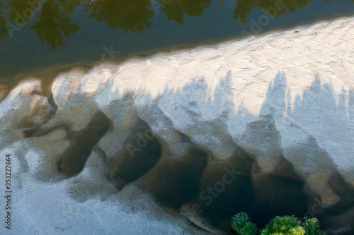 Sand bars on the Danube River in Kopacki rit Nature Park in spring, Croatia photo