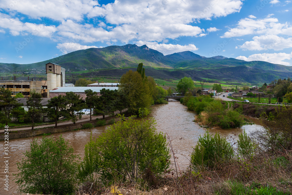 Beautiful landscape with Aghstev river mountains