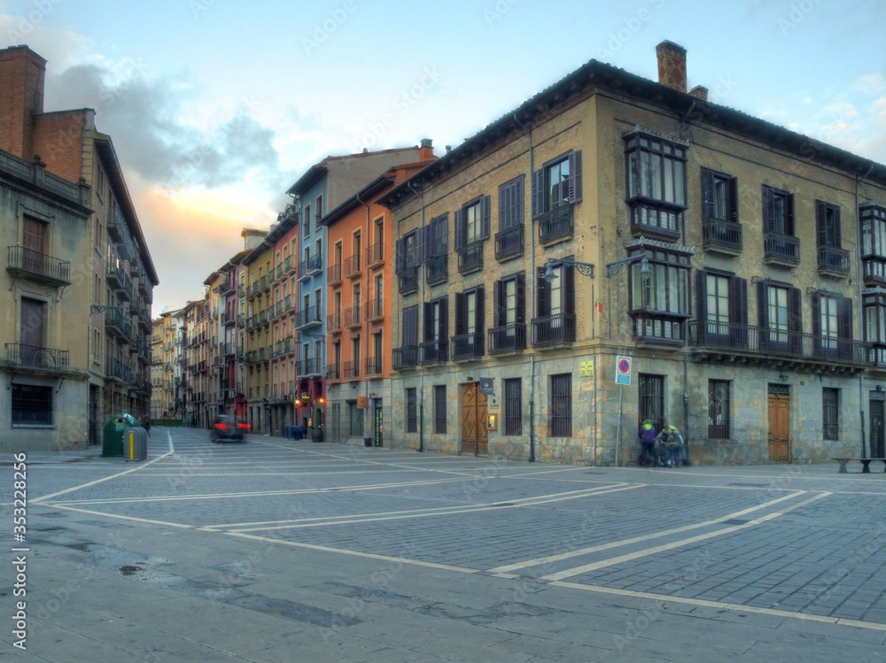 Old street in Pamplona, Spain