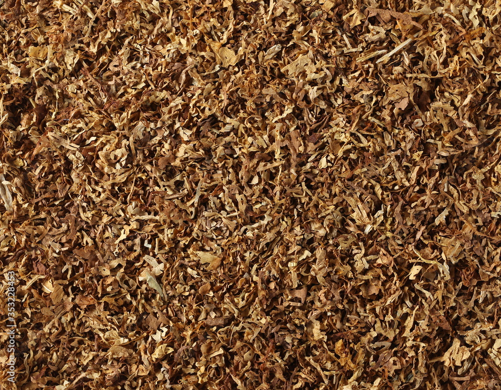 Tobacco fresh background and texture, top view Tobacco fresh background and texture, top view