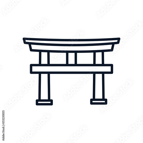 japanese traditional arch isolated icon