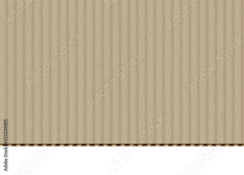 Cardboard corrugated sheet border realistic vector background