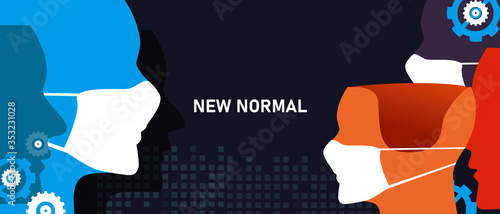 New normal concept life after covid-19 corona virus people wearing mask