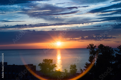 sunset over the lake
