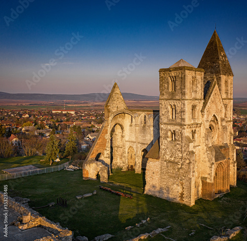 Zsambek Church Ruins, situated near Budapest, Hungary photo