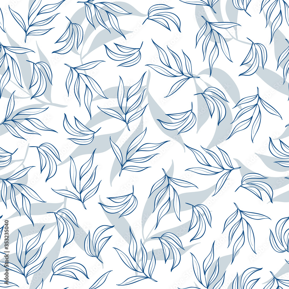Fototapeta premium Seamless floral pattern. Stylish repeating texture. Repeating texture with leaves on background.