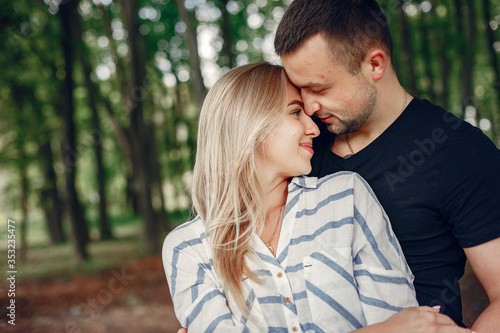 Couple in a forest, warm summer, lovely weather © prostooleh